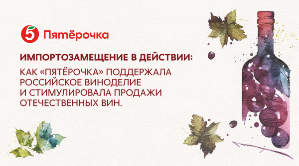 Импортозамещение в действии: как «Пятёрочка» поддержала российское виноделие и стимулировала продажи отечественных вин